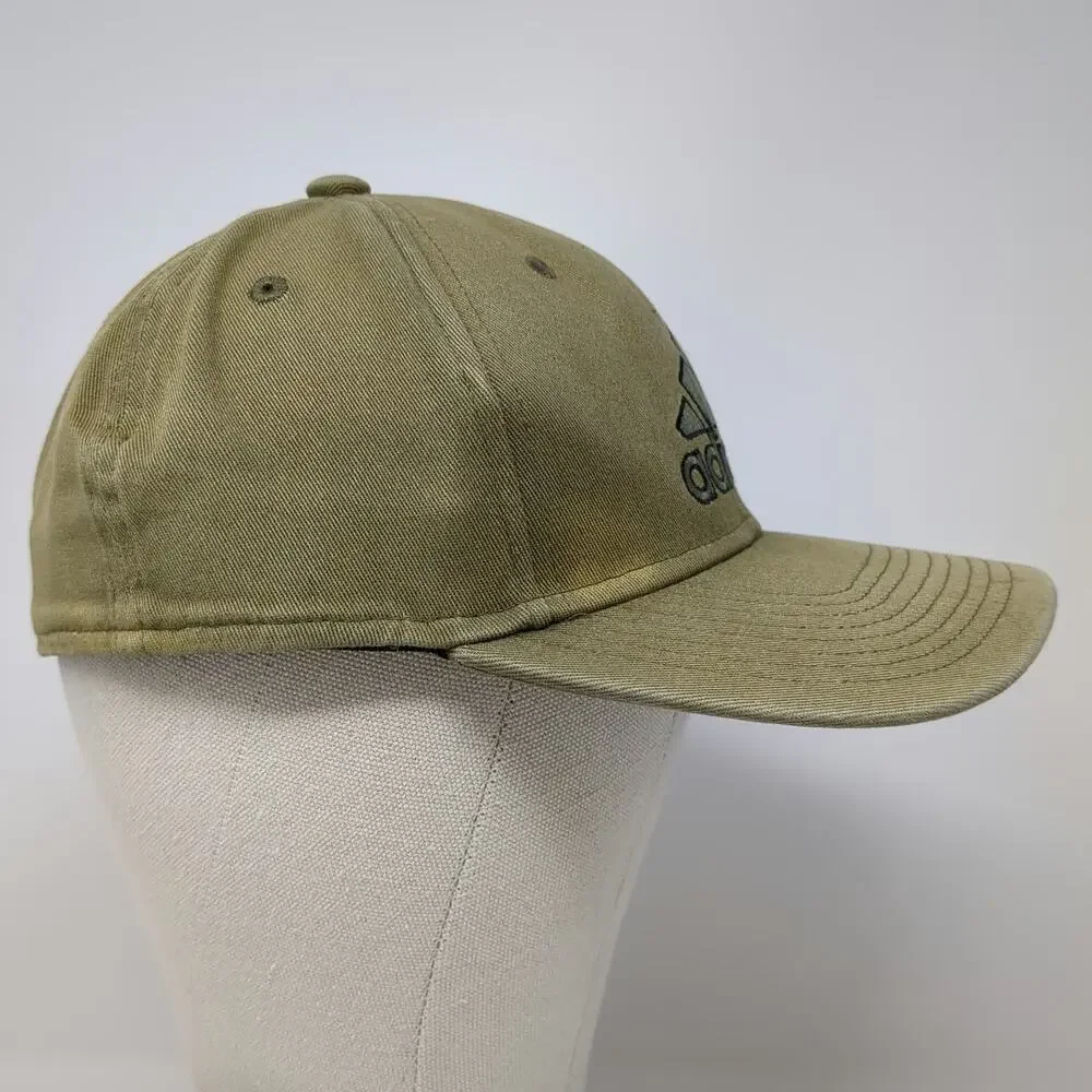 Adidas Baseball Cap Green M Cotton A-Flex Fitted Embroidered Logo Sport Hat